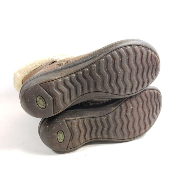 UGG Womens Shearling-Lined Leather Boots Size 9 Brown - Picture 7 of 9